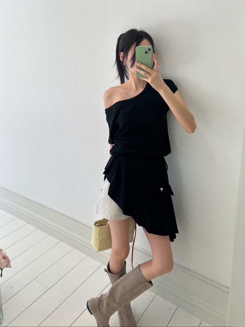 ME MO東大門代購女裝新款職業熱賣真品休閑連衣裙含腰繩ME MO連衣裙