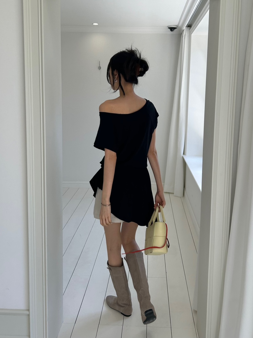 ME MO東大門代購女裝新款職業熱賣真品休閑連衣裙含腰繩ME MO連衣裙