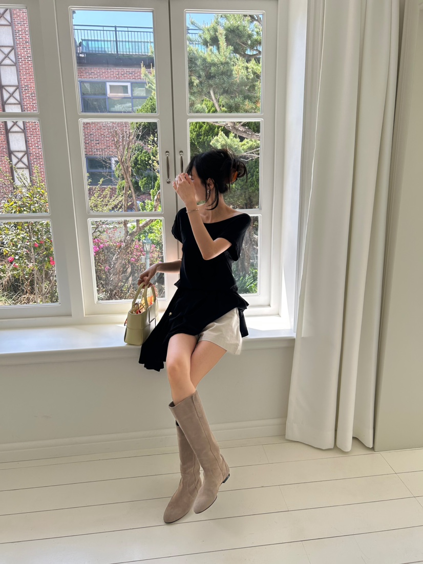 ME MO東大門代購女裝新款職業熱賣真品休閑連衣裙含腰繩ME MO連衣裙