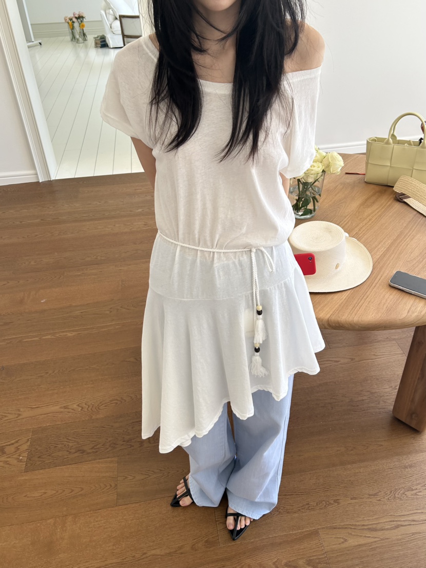 ME MO東大門代購女裝新款職業熱賣真品休閑連衣裙含腰繩ME MO連衣裙