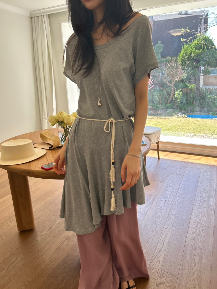 ME MO東大門代購女裝新款職業熱賣真品休閑連衣裙含腰繩ME MO連衣裙