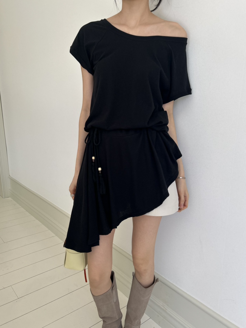 ME MO東大門代購女裝新款職業熱賣真品休閑連衣裙含腰繩ME MO連衣裙圖色1