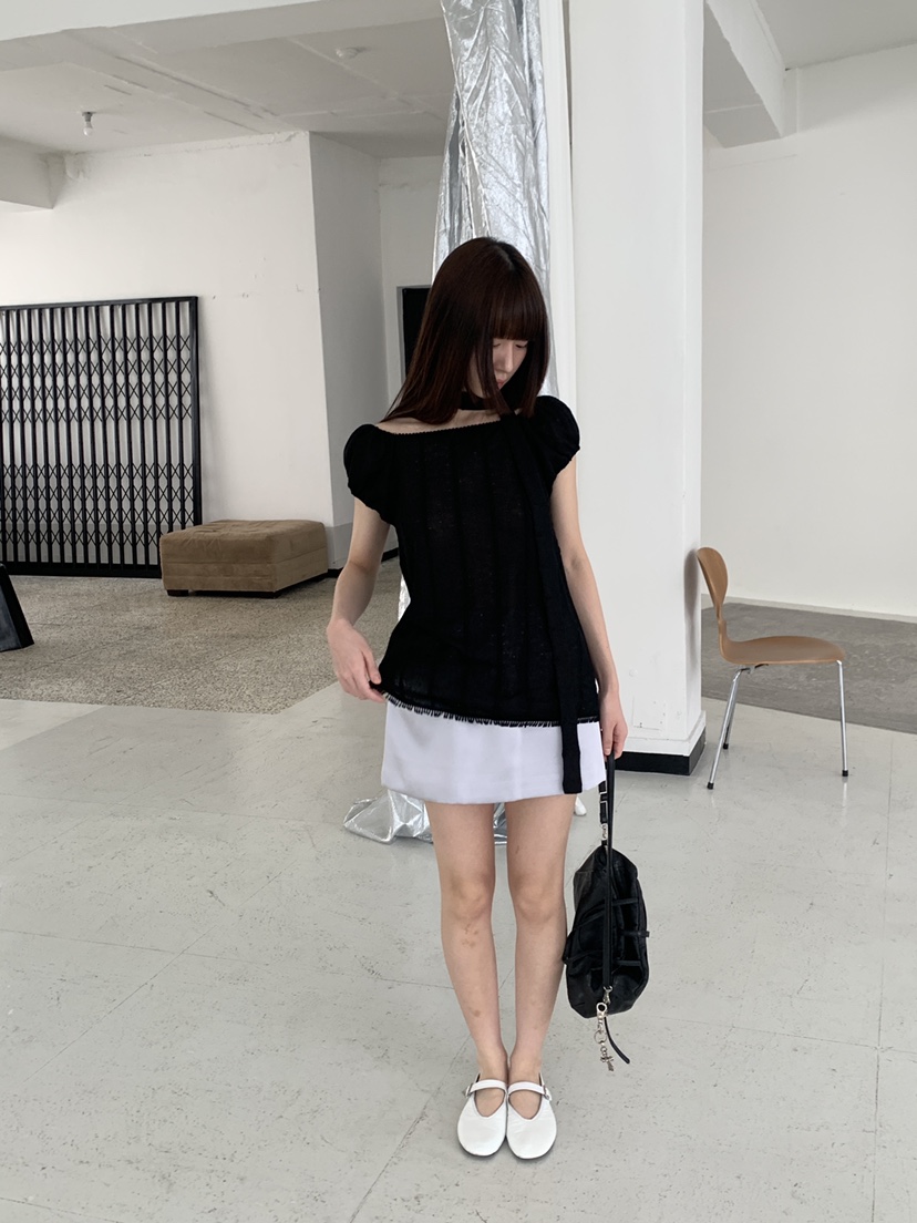 LOGARDEN東大門直郵女士新品推薦時尚26春夏襯衫蕾絲衫含脖帶LO GARDEN襯衫/蕾絲衫