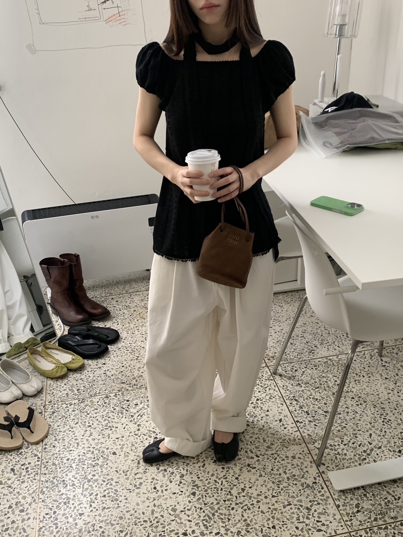 LOGARDEN東大門直郵女士新品推薦時尚26春夏襯衫蕾絲衫含脖帶LO GARDEN襯衫/蕾絲衫