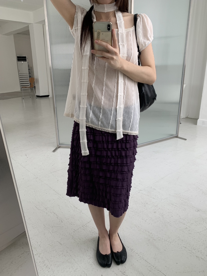 LOGARDEN東大門直郵女士新品推薦時尚26春夏襯衫蕾絲衫含脖帶LO GARDEN襯衫/蕾絲衫