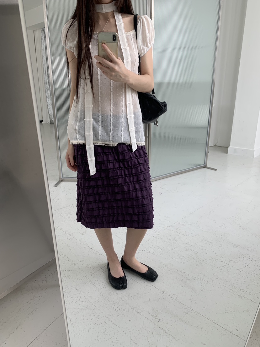 LOGARDEN東大門直郵女士新品推薦時尚26春夏襯衫蕾絲衫含脖帶LO GARDEN襯衫/蕾絲衫