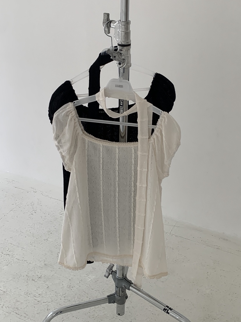 LOGARDEN東大門直郵女士新品推薦時尚26春夏襯衫蕾絲衫含脖帶LO GARDEN襯衫/蕾絲衫