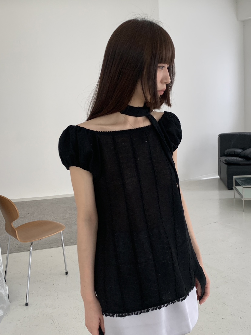 LOGARDEN東大門直郵女士新品推薦時尚26春夏襯衫蕾絲衫含脖帶LO GARDEN襯衫/蕾絲衫圖色2