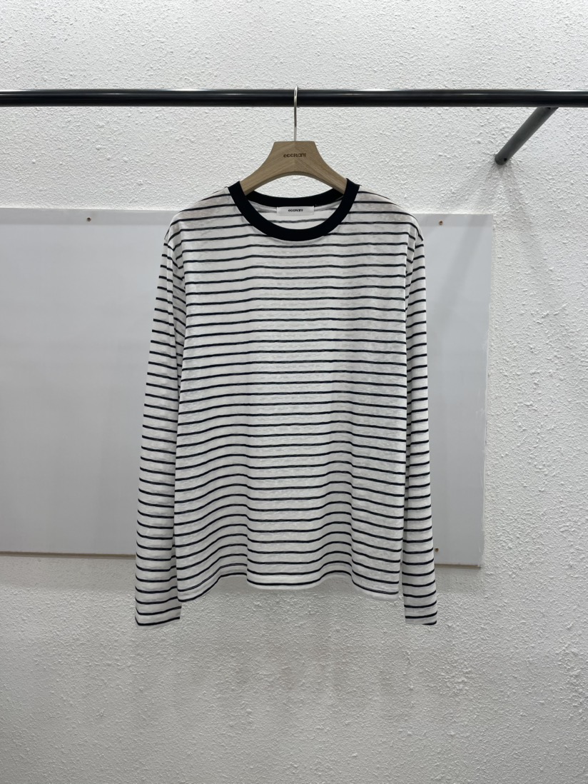 EGGPLANT東大門實拍女士新品時尚推薦休閑職業真品T恤條紋EGGPLANTT恤圖色1