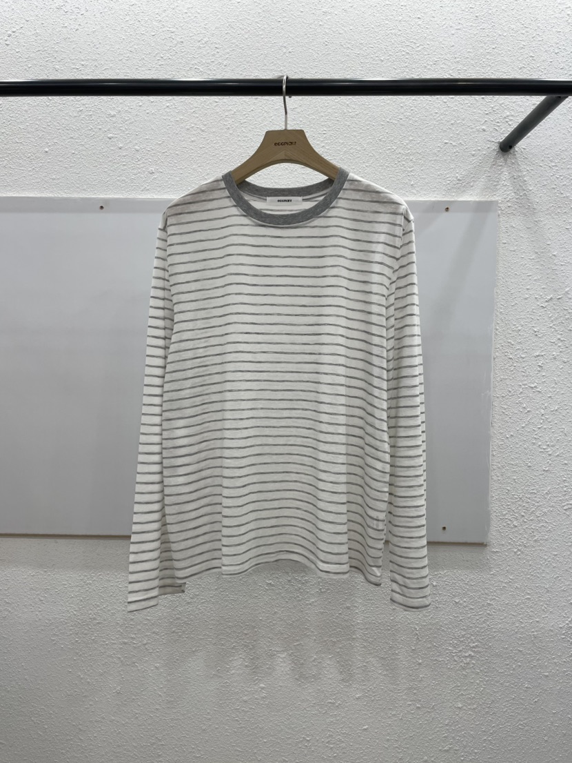 EGGPLANT東大門實拍女士新品時尚推薦休閑職業真品T恤條紋EGGPLANTT恤圖色2