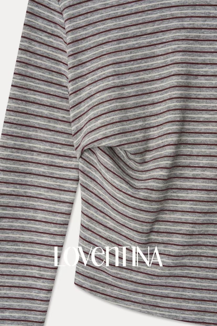 GENTLE B/LOVENTINA東大門直郵女裝新品休閑長袖T恤不對稱復古GENTLE B/LOVENTINA長袖T恤