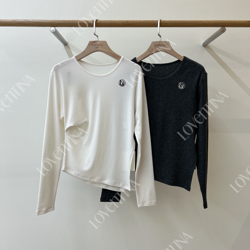 GENTLE B/LOVENTINA東大門直郵女裝新品休閑長袖T恤不對稱復古GENTLE B/LOVENTINA長袖T恤