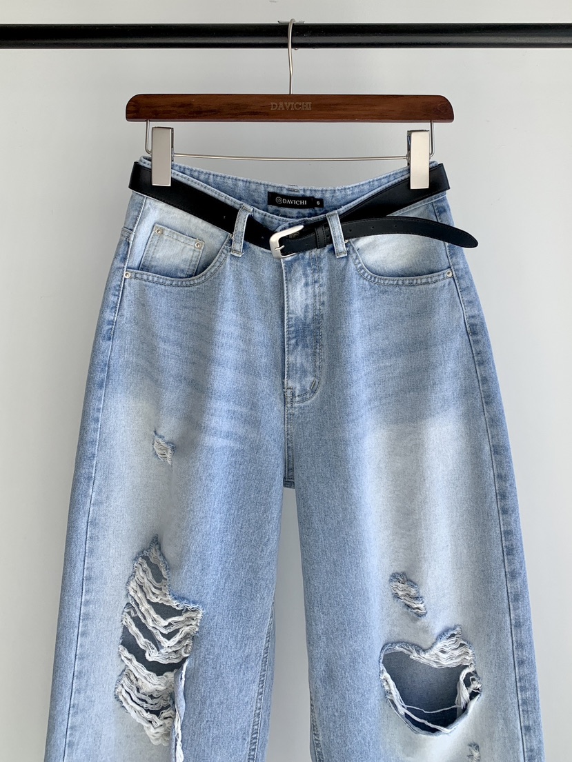 DAVICHI/D.SECOND韓國直郵女裝新品推薦牛仔褲含隨機腰帶DAVICHI/D.SECOND牛仔褲