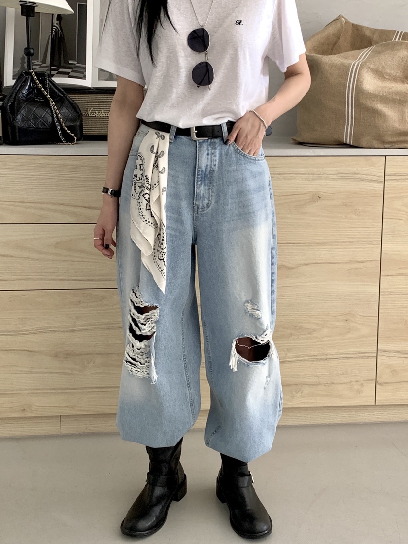 DAVICHI/D.SECOND韓國直郵女裝新品推薦牛仔褲含隨機腰帶DAVICHI/D.SECOND牛仔褲