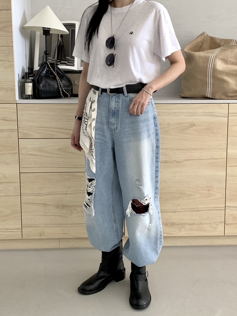 DAVICHI/D.SECOND韓國直郵女裝新品推薦牛仔褲含隨機腰帶DAVICHI/D.SECOND牛仔褲