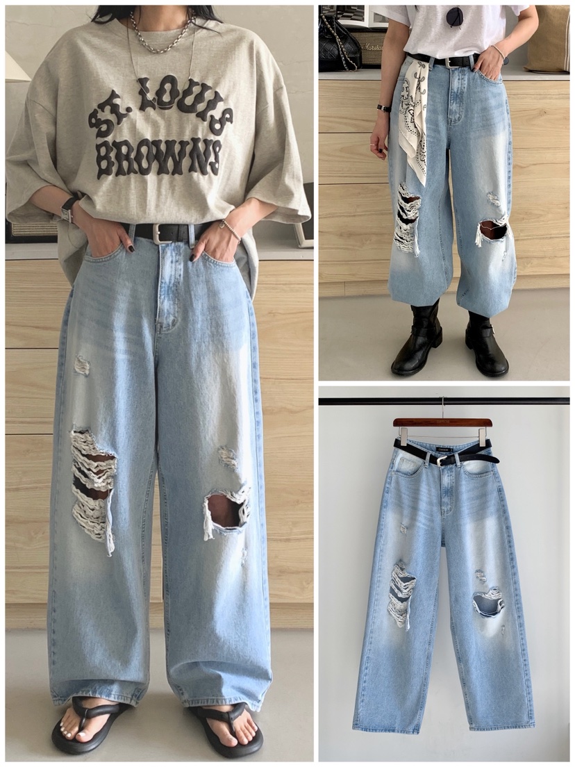 DAVICHI/D.SECOND韓國直郵女裝新品推薦牛仔褲含隨機腰帶DAVICHI/D.SECOND牛仔褲