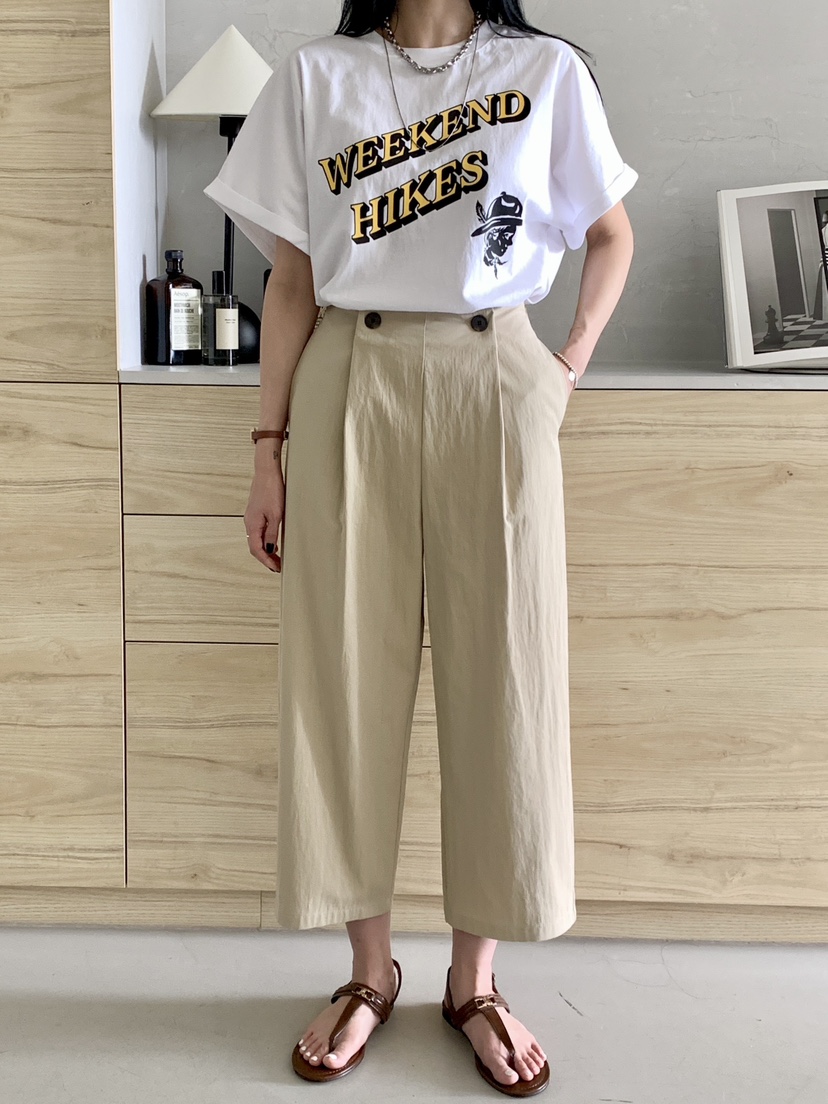 DAVICHI/D.SECOND東大門直郵女裝新款推薦真品休閑褲紐扣DAVICHI/D.SECOND休閑褲