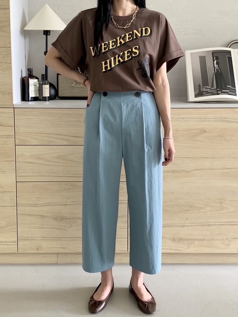 DAVICHI/D.SECOND東大門直郵女裝新款推薦真品休閑褲紐扣DAVICHI/D.SECOND休閑褲