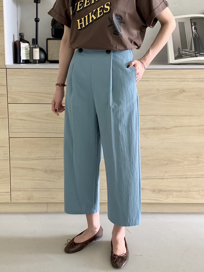 DAVICHI/D.SECOND東大門直郵女裝新款推薦真品休閑褲紐扣DAVICHI/D.SECOND休閑褲