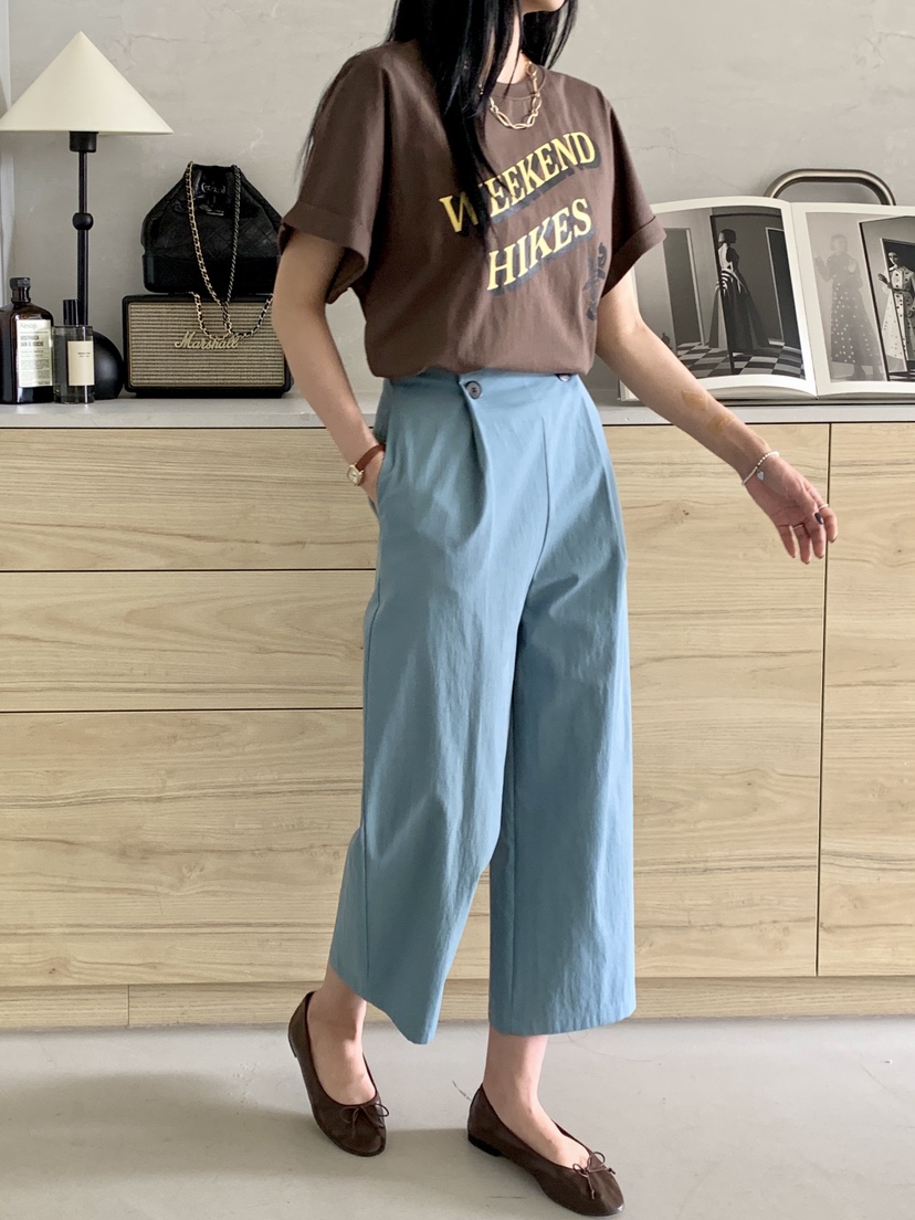 DAVICHI/D.SECOND東大門直郵女裝新款推薦真品休閑褲紐扣DAVICHI/D.SECOND休閑褲