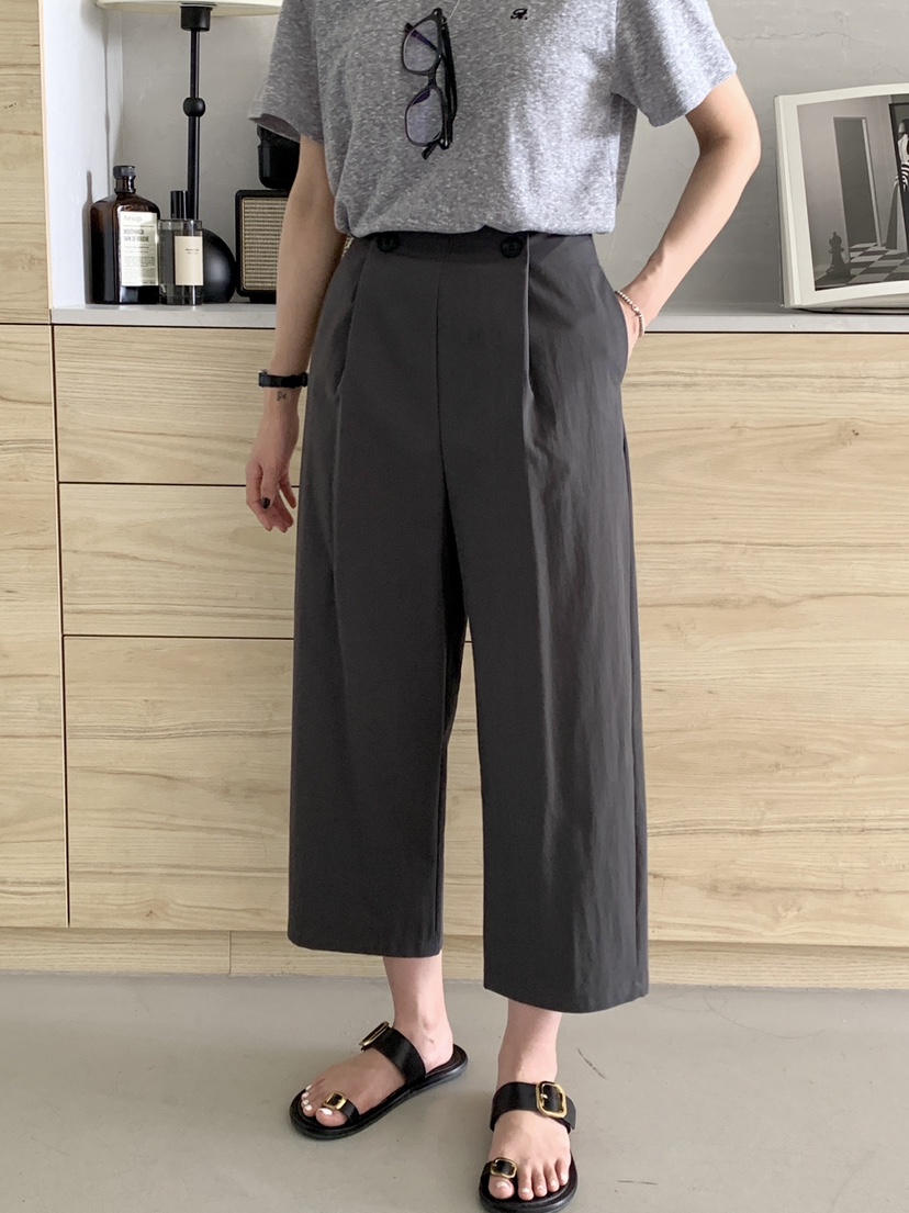 DAVICHI/D.SECOND東大門直郵女裝新款推薦真品休閑褲紐扣DAVICHI/D.SECOND休閑褲