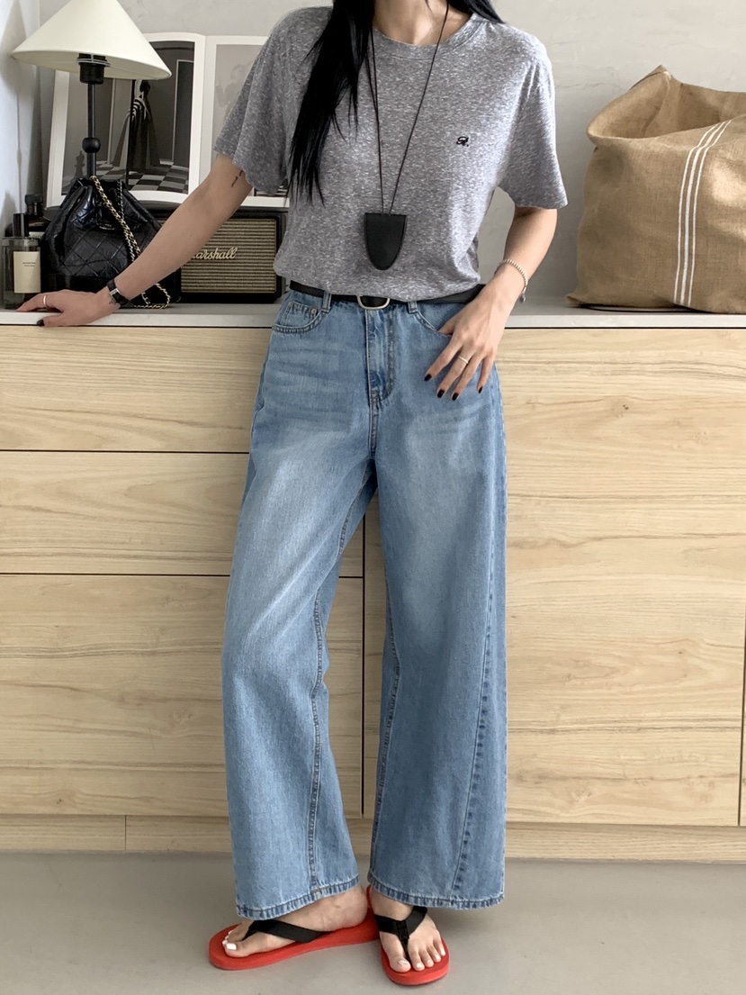 DAVICHI/D.SECOND韓國代購女士新款熱賣牛仔褲含隨機腰帶DAVICHI/D.SECOND牛仔褲