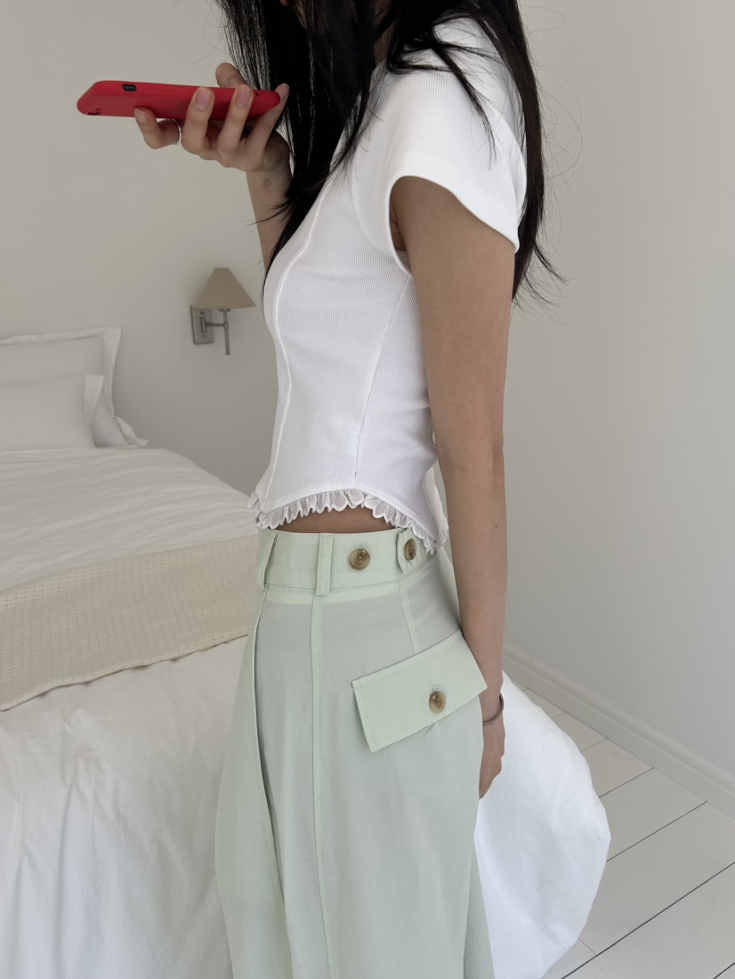 ME MO東大門實拍女士新款休閑時尚人氣26春夏真品T恤蕾絲ME MOT恤