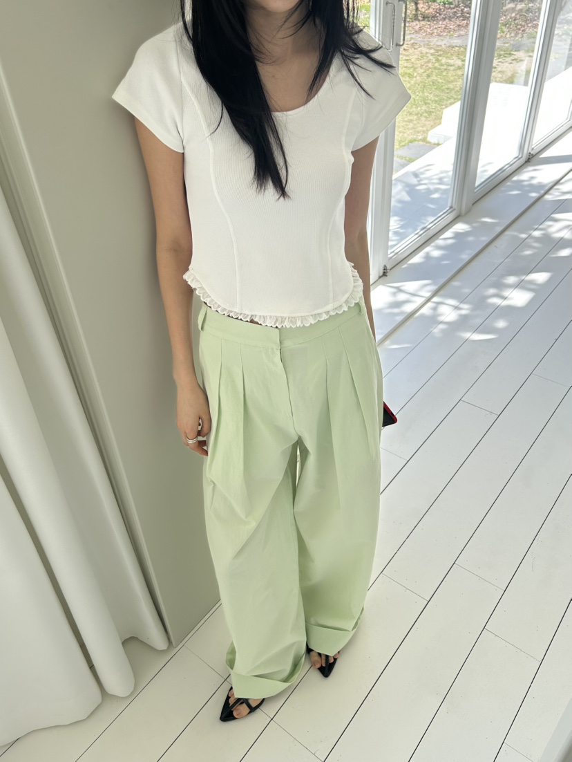 ME MO東大門實拍女士新款休閑時尚人氣26春夏真品T恤蕾絲ME MOT恤