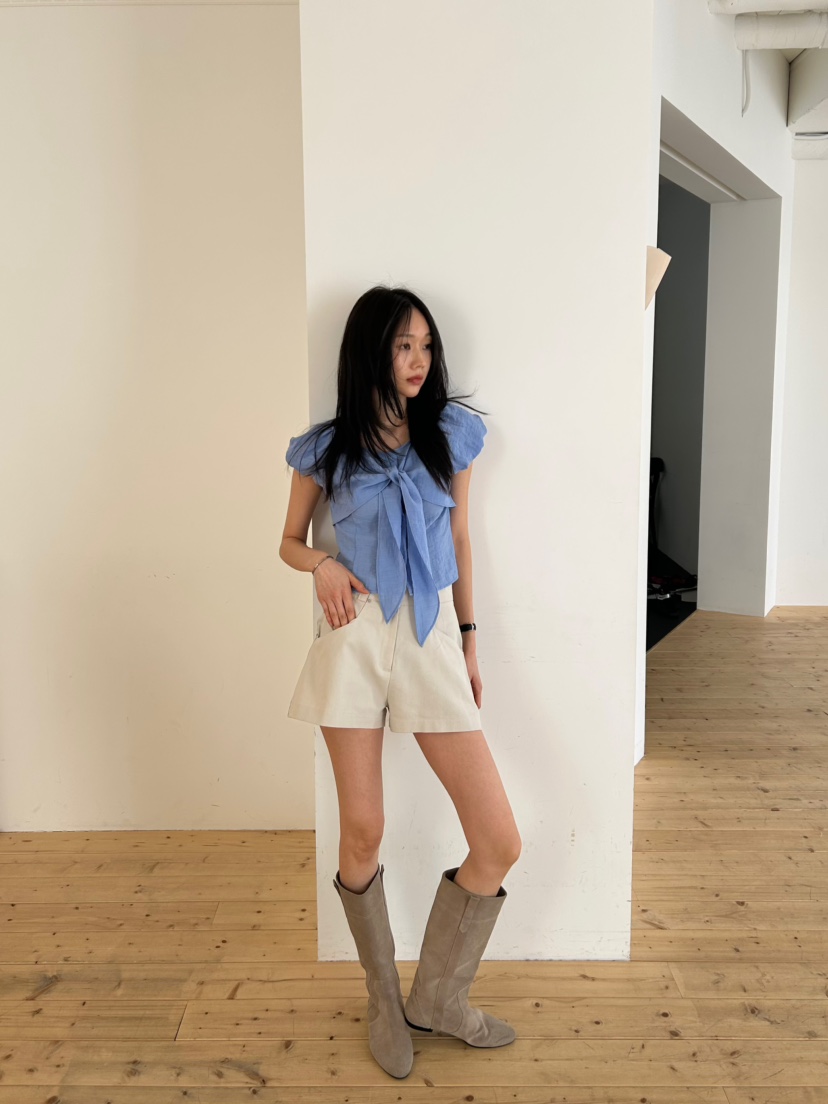 ME MO東大門實拍女士新款職業26春夏推薦襯衫蕾絲衫絲帶ME MO襯衫/蕾絲衫