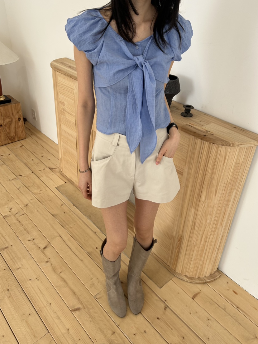 ME MO東大門實拍女士新款職業26春夏推薦襯衫蕾絲衫絲帶ME MO襯衫/蕾絲衫