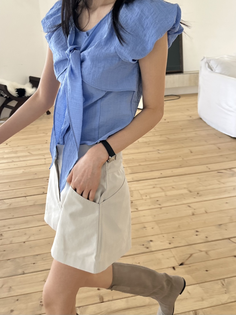 ME MO東大門實拍女士新款職業26春夏推薦襯衫蕾絲衫絲帶ME MO襯衫/蕾絲衫