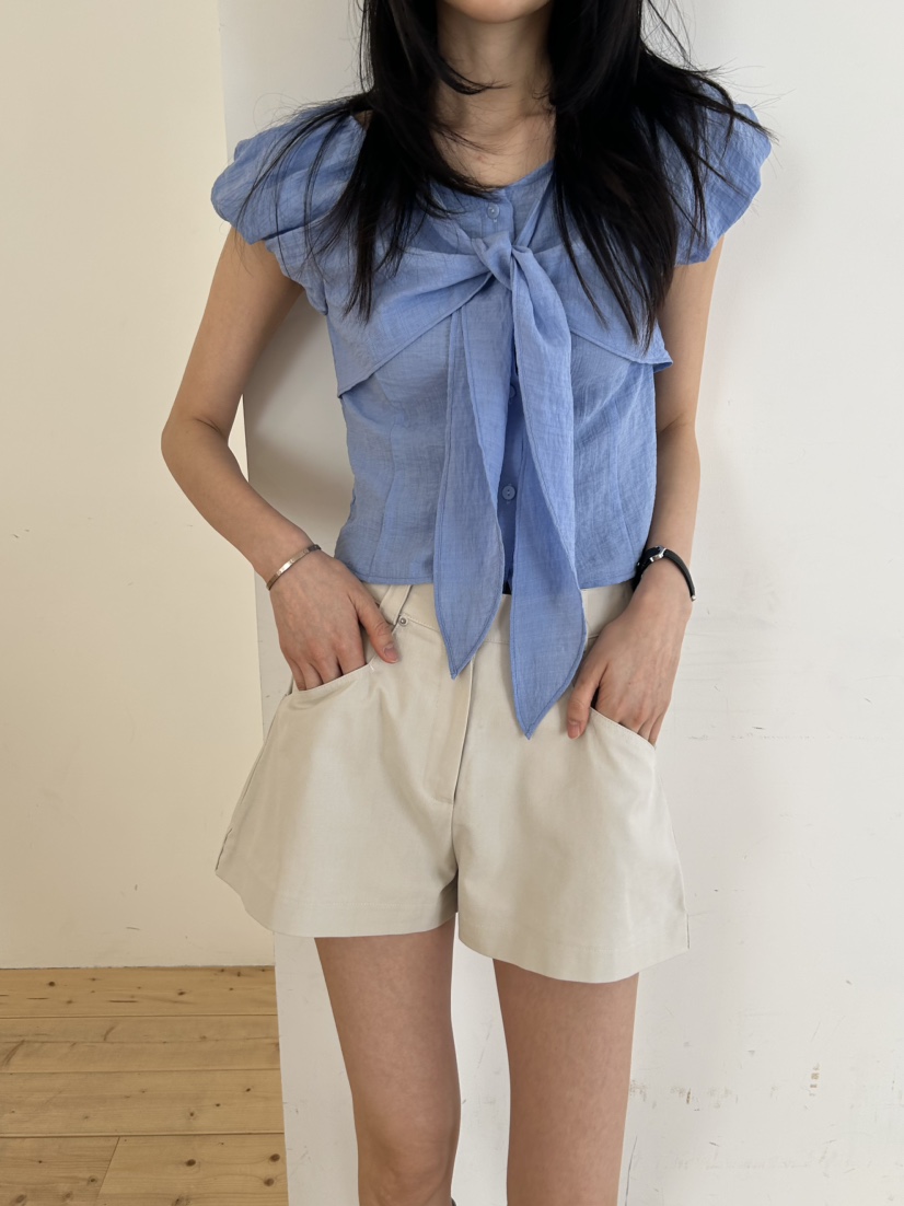 ME MO東大門實拍女士新款職業26春夏推薦襯衫蕾絲衫絲帶ME MO襯衫/蕾絲衫