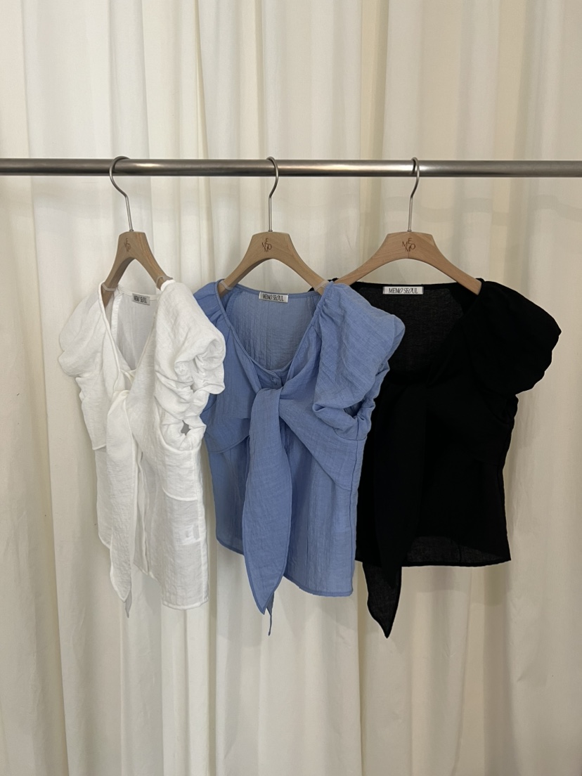 ME MO東大門實拍女士新款職業26春夏推薦襯衫蕾絲衫絲帶ME MO襯衫/蕾絲衫