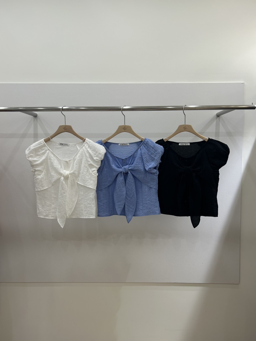 ME MO東大門實拍女士新款職業26春夏推薦襯衫蕾絲衫絲帶ME MO襯衫/蕾絲衫