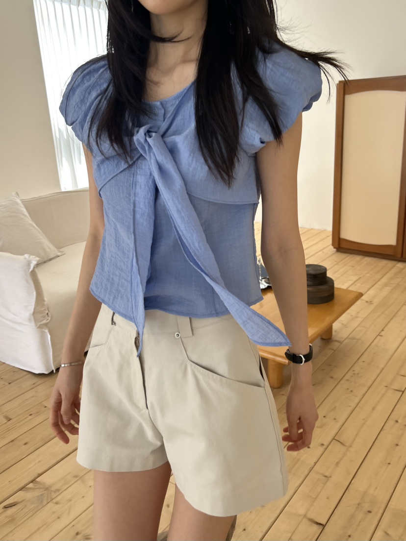 ME MO東大門實拍女士新款職業26春夏推薦襯衫蕾絲衫絲帶ME MO襯衫/蕾絲衫圖色1