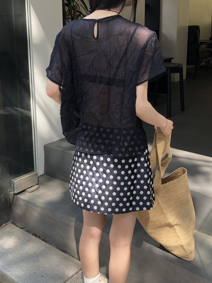 THE ABLE韓國代購女裝新款26春夏時尚真品襯衫蕾絲衫褶皺THE ABLE/TA襯衫/蕾絲衫