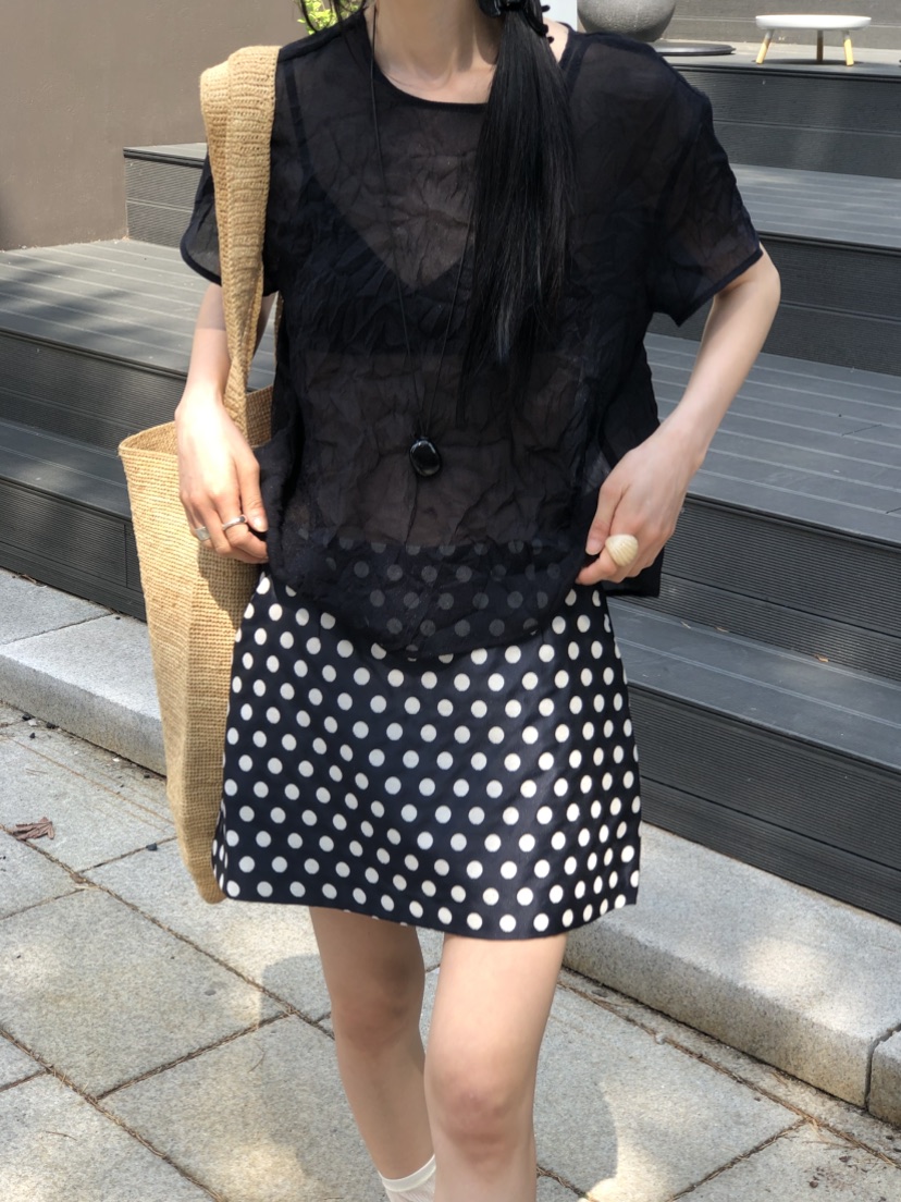 THE ABLE韓國代購女裝新款26春夏時尚真品襯衫蕾絲衫褶皺THE ABLE/TA襯衫/蕾絲衫