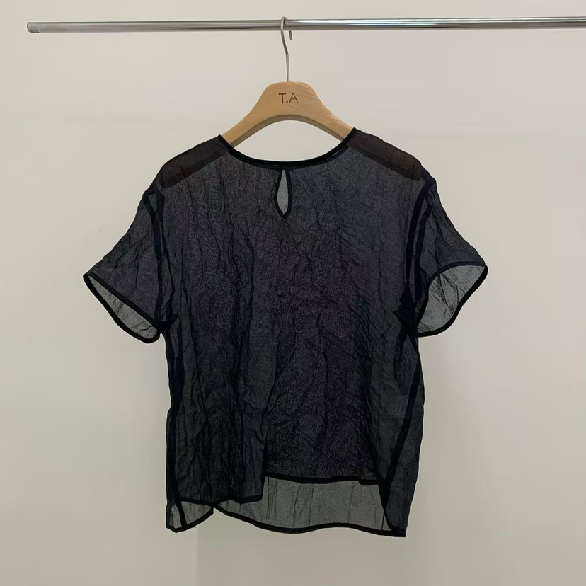 THE ABLE韓國代購女裝新款26春夏時尚真品襯衫蕾絲衫褶皺THE ABLE/TA襯衫/蕾絲衫圖色2