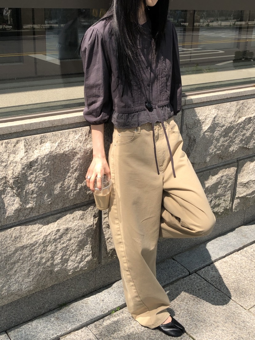 THE ABLE東大門直郵女士新品26春夏熱賣休閑襯衫蕾絲衫褶裥THE ABLE/TA襯衫/蕾絲衫