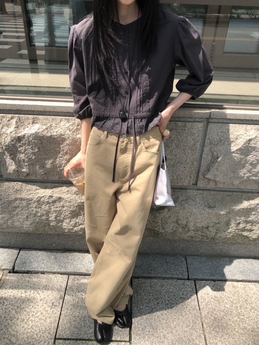 THE ABLE東大門直郵女士新品26春夏熱賣休閑襯衫蕾絲衫褶裥THE ABLE/TA襯衫/蕾絲衫