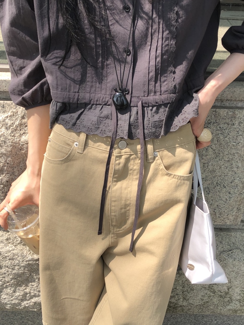 THE ABLE東大門直郵女士新品26春夏熱賣休閑襯衫蕾絲衫褶裥THE ABLE/TA襯衫/蕾絲衫