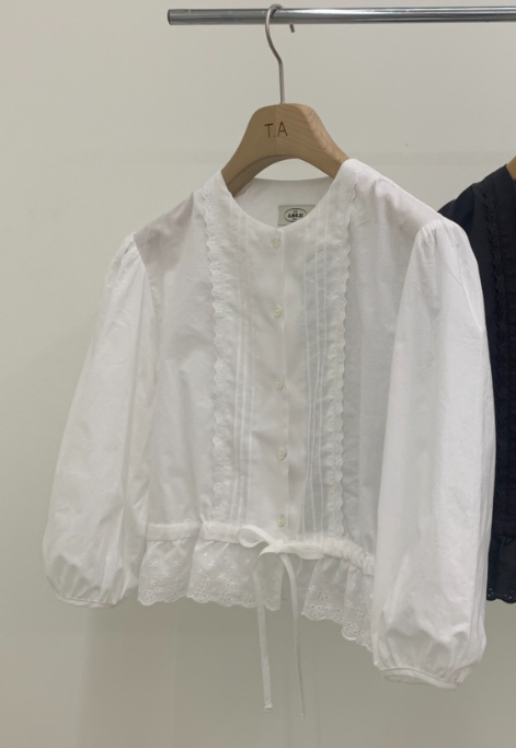 THE ABLE東大門直郵女士新品26春夏熱賣休閑襯衫蕾絲衫褶裥THE ABLE/TA襯衫/蕾絲衫圖色1