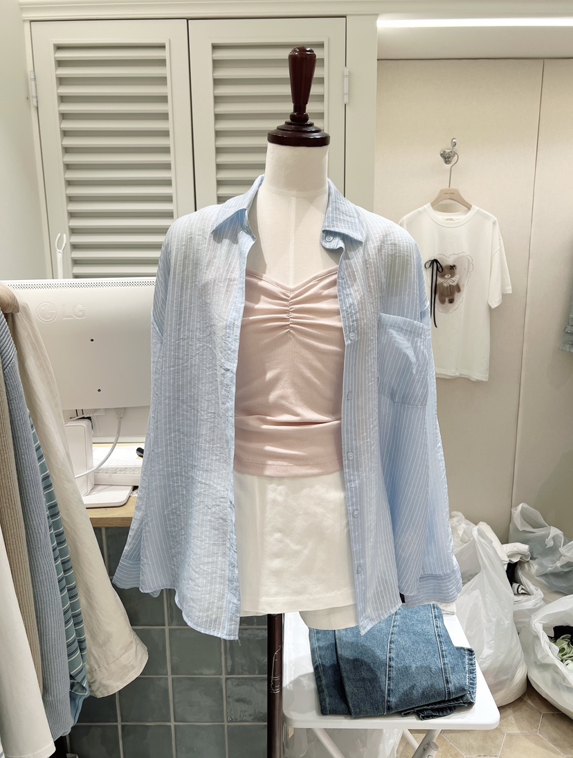 LOVE ROSIE東大門實拍女士新款人氣推薦吊帶背心褶皺羅紋LOVE ROSIE吊帶/背心