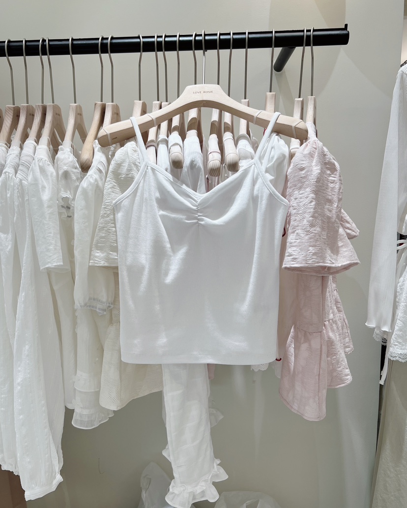 LOVE ROSIE東大門實拍女士新款人氣推薦吊帶背心褶皺羅紋LOVE ROSIE吊帶/背心圖色3