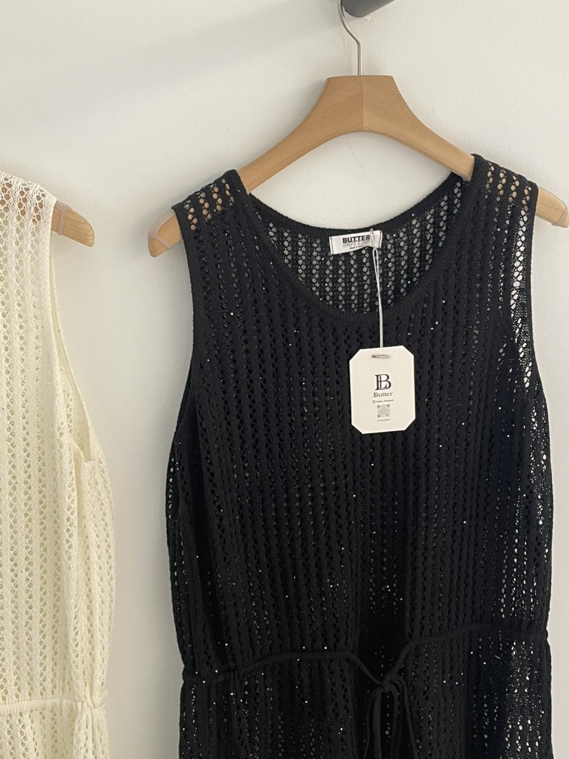 BUTTER-P韓國直郵女士新款26春夏職業真品吊帶背心網眼腰帶BUTTER-P吊帶/背心