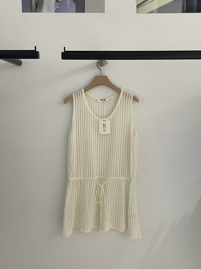 BUTTER-P韓國直郵女士新款26春夏職業真品吊帶背心網眼腰帶BUTTER-P吊帶/背心圖色1