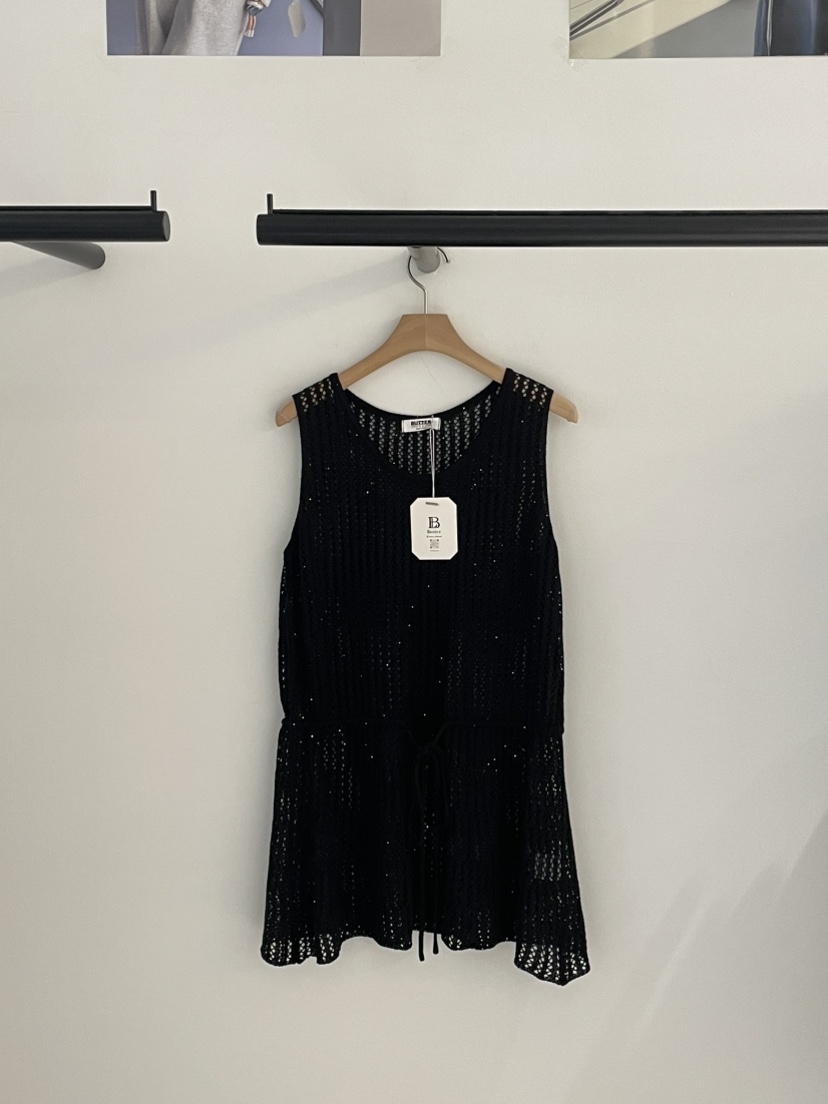 BUTTER-P韓國直郵女士新款26春夏職業真品吊帶背心網眼腰帶BUTTER-P吊帶/背心圖色2