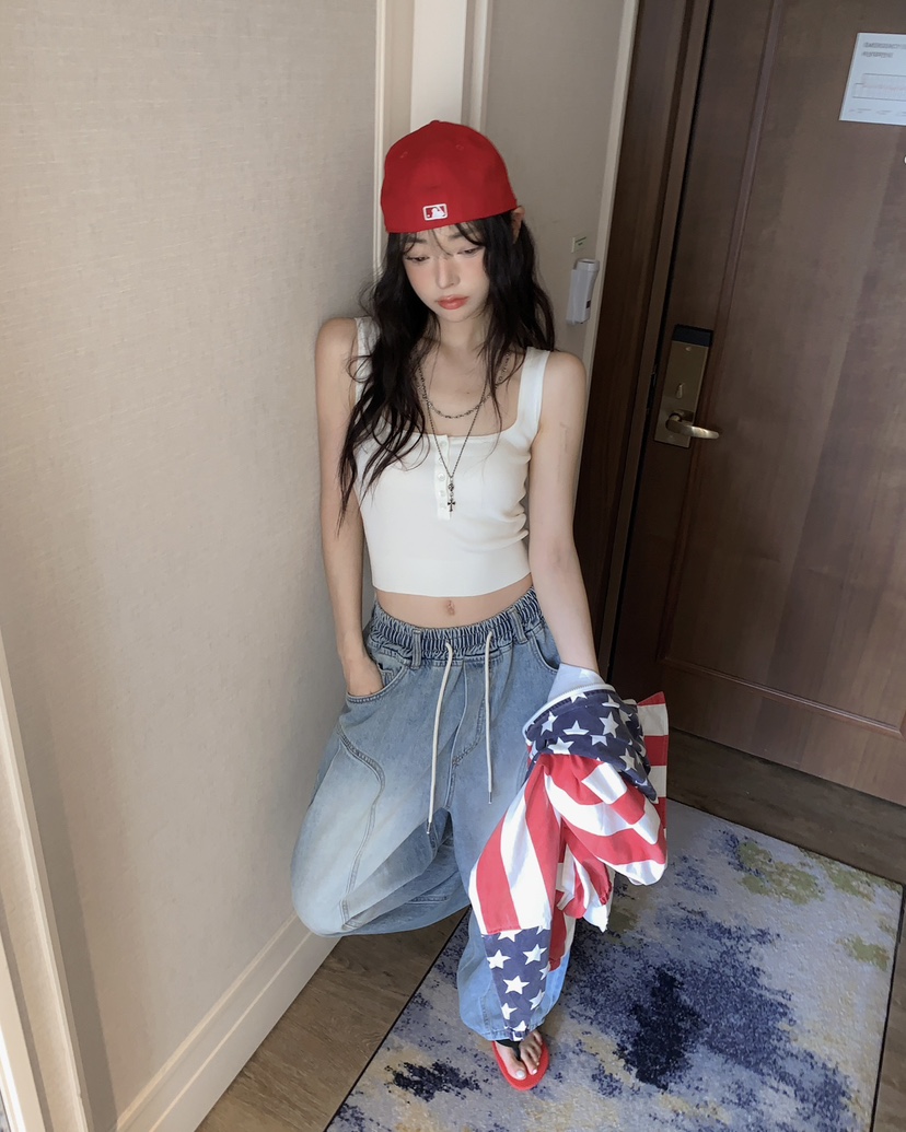 OURWAVE/OUR ROOM韓國直郵女裝新款熱賣吊帶背心無袖針織衫亞麻Our Wave/Our Room吊帶/背心