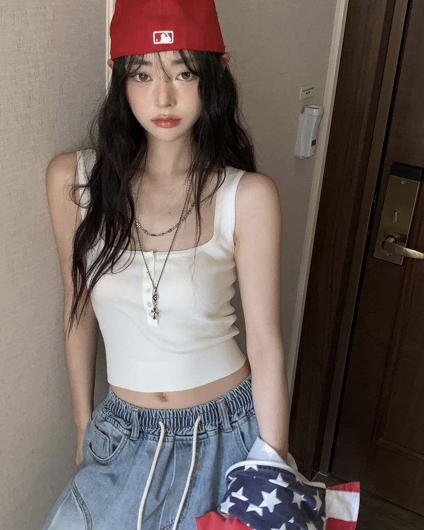 OURWAVE/OUR ROOM韓國直郵女裝新款熱賣吊帶背心無袖針織衫亞麻Our Wave/Our Room吊帶/背心