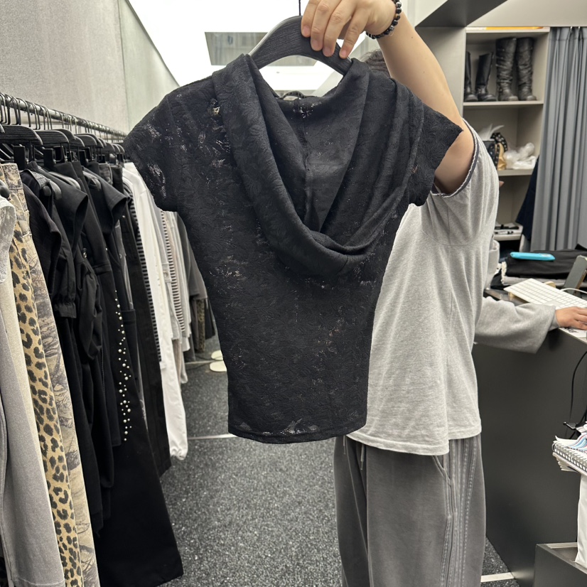 NUEUN韓國直郵女裝新品時尚人氣休閑熱賣26夏季T恤連帽衫NUEUN/SEEOTT恤